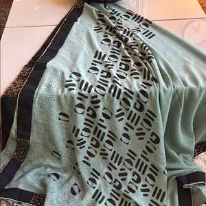 Stylish Mint Green and Black Patterned Saree( NWOT) Final Sale